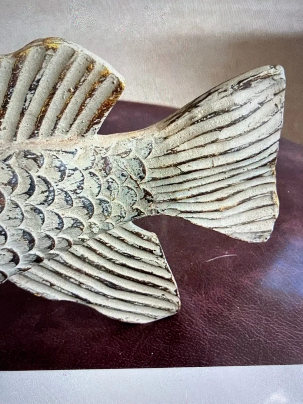 Decorative Ceramic Fish Figurine - wood